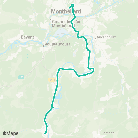 évolitY - Scolaire Lycées Cuvier / A.Peugeot - Pont-de-Roide map