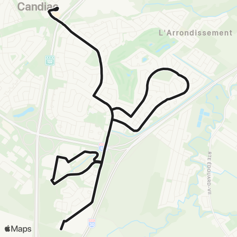 exo Le Richelain et Roussillon Candiac (Deauville - Carrefour - Gare) map