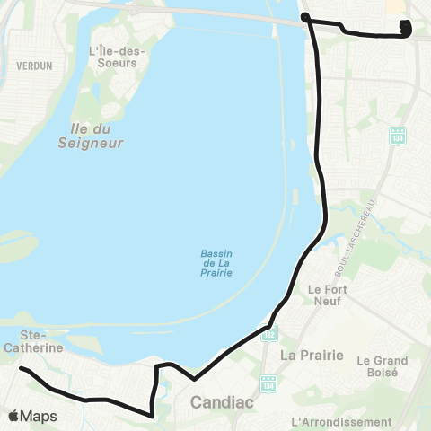 exo Le Richelain et Roussillon Ste-Catherine - Delson - Terminus Panama map