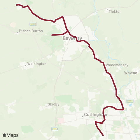 East Yorkshire Cherry Burton Main Street - Hotham Rd N map