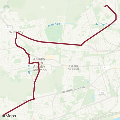 East Yorkshire Hessle Boothferry Rd - Kelvin Hall Sch map