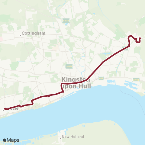 East Yorkshire Hessle The Square - Bilton Main Road map