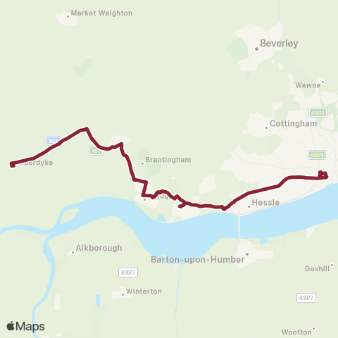 East Yorkshire Hull Interchange - Elloughton EY Depot map