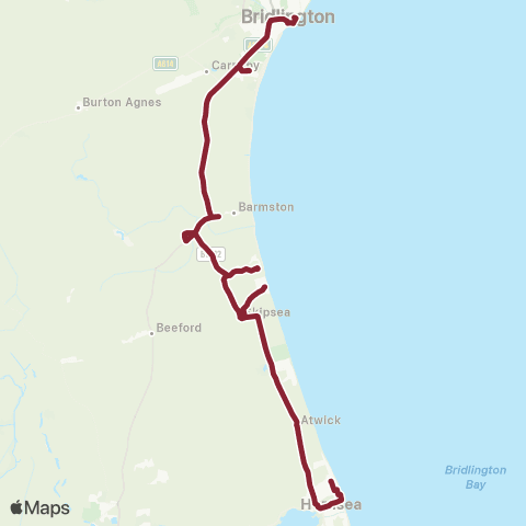 East Yorkshire Bridlington BS - Hornsea Cliff Road map