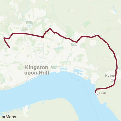 East Yorkshire Paull Main Street - Hotham Road North map
