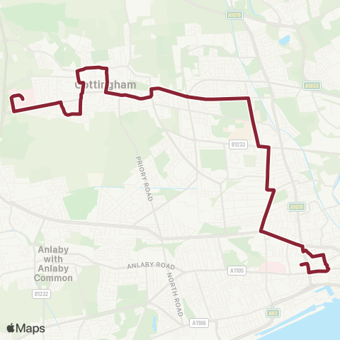 East Yorkshire Hull Interchange - Castle Hill Hospital map