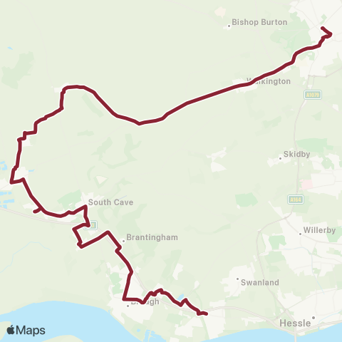 East Yorkshire North Ferriby Melton Road - Beverley BS map
