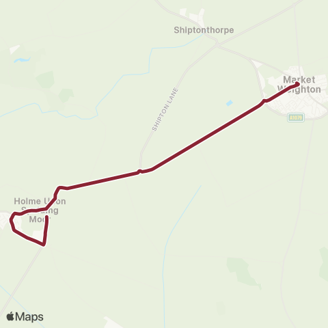 East Yorkshire Market Weighton Market Pl - Holme on Spalding Moor map