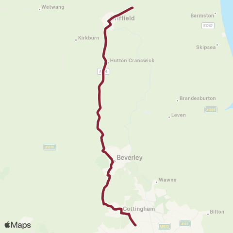 East Yorkshire Nafferton Driffield Road - Hotham Road N map
