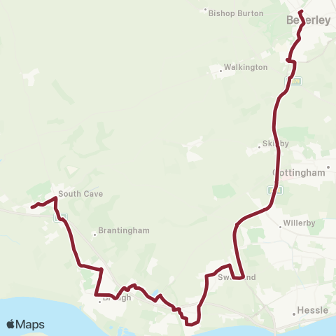 East Yorkshire South Cave West End - Beverley BS map