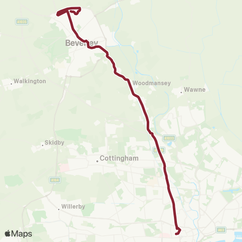 East Yorkshire Hull Interchange - Beverley Lockwood Rd map