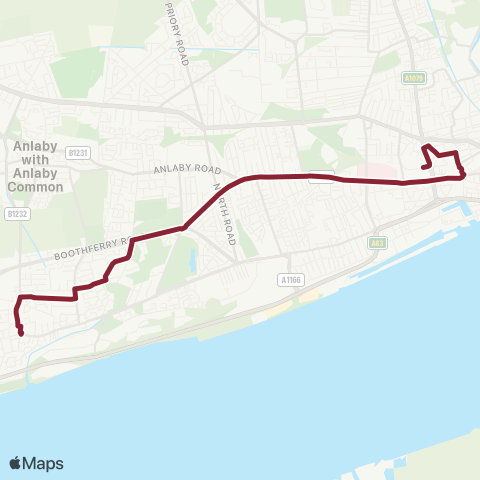 East Yorkshire Hessle The Square - Hull Interchange map