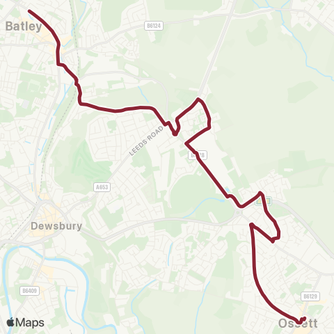 East Yorkshire Batley Bus Station - Ossett Bus Station map