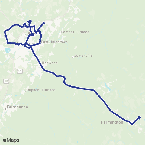 Fayette Area Coordinated Transportation Uniontown B / Nemacolin map