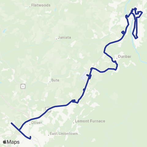 Fayette Area Coordinated Transportation Connellsville map