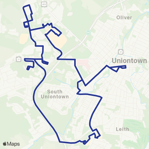 Fayette Area Coordinated Transportation Uniontown A map
