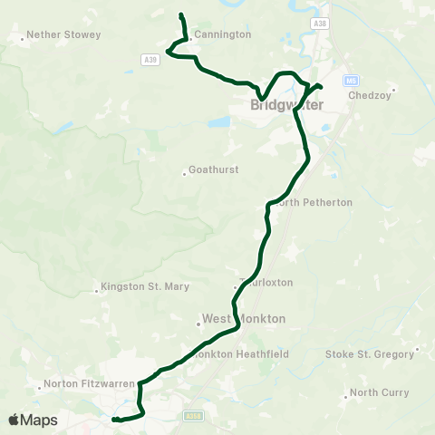 First Buses of Somerset Rodway Farm - Castle Way map