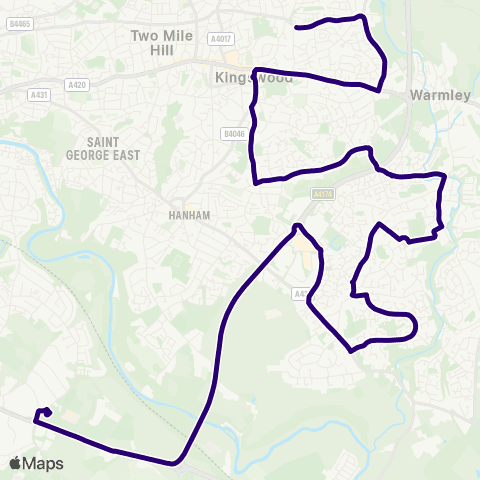 First Bristol Bath & the West Alma Road - St Brendans Grounds map
