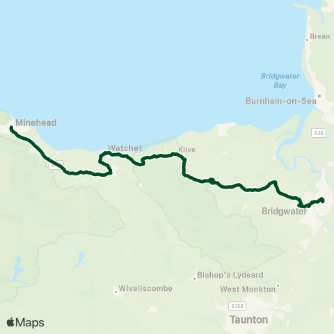 First Buses of Somerset Bridgwater College - The Parade map