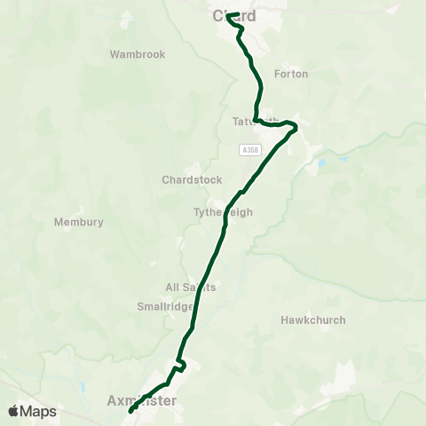 First Buses of Somerset Rail Station - Taunton Town Centre K map