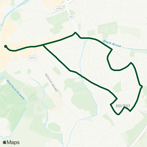 First Buses of Somerset Taunton Town Ctr Stop I - Taunton Town Ctr Stop I map