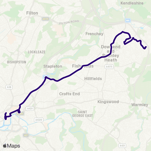 First Bristol Bath & the West The Horseshoe - The Centre map