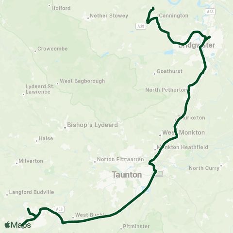 First Buses of Somerset Rodway Farm - Golden Hill map