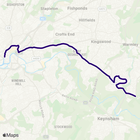 First Bristol Bath & the West Cherry Garden Road - The Centre map