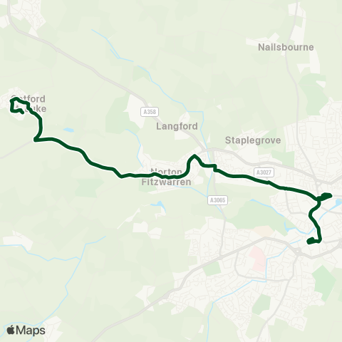 First Buses of Somerset Castle Way - Cotford St Luke School map