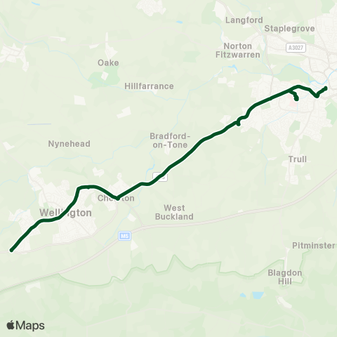 First Buses of Somerset Castle Way - Wellington Tile Centre map