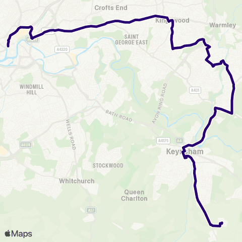 First Bristol Bath & the West Cherry Garden Road - The Centre map