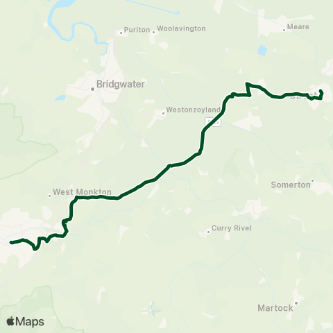 First Buses of Somerset Crispin Hall - Taunton Town Centre K map