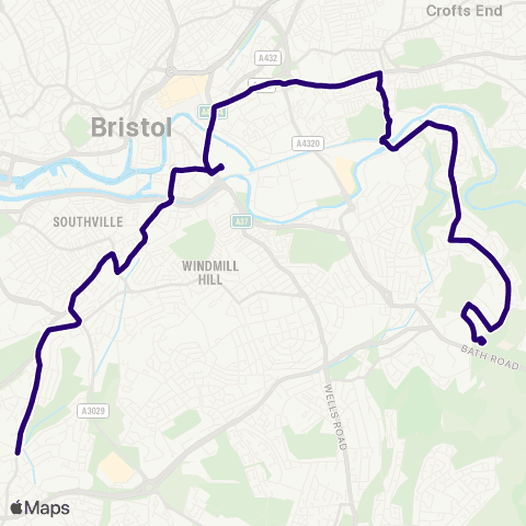 First Bristol Bath & the West Vicarage Road - St Brendans Grounds map