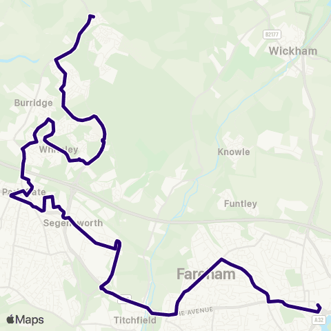 First Portsmouth Fareham & Gosport Bus Station - Ringlet Road map