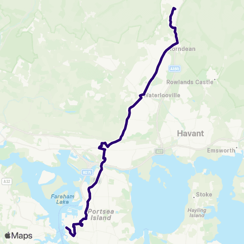 First Portsmouth Fareham & Gosport Drift Road Shops - The Hard Interchange map