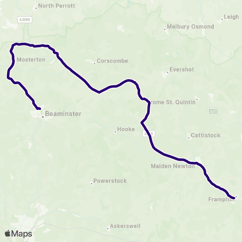 First Wessex Dorset & South Somerset Church Lane - Beaminster School map