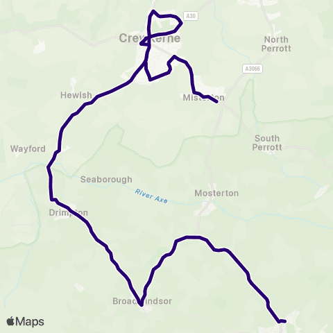 First Wessex Dorset & South Somerset The White Swan - Beaminster School map