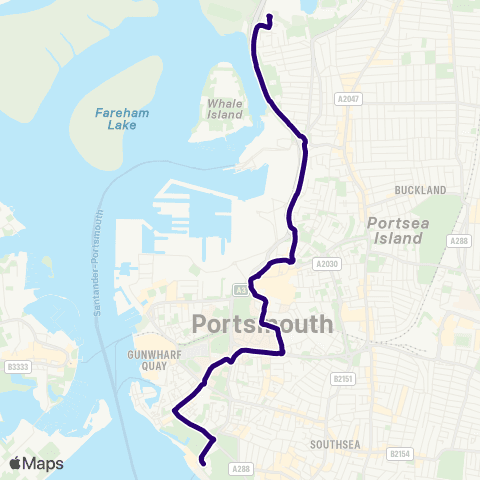 First Portsmouth Fareham & Gosport Clarence Pier - P&R Portsmouth map