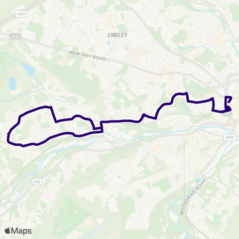 First Halifax Calder Valley & Huddersfield Huddersfield Bus Sta - Huddersfield Bus Sta map