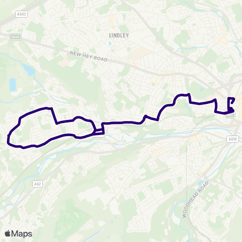 First Halifax Calder Valley & Huddersfield Huddersfield Bus Sta - Huddersfield Bus Sta map