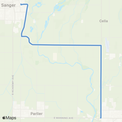 FCRTA Sanger Express map