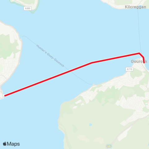 Caledonian MacBrayne Dundoon - Gourock map