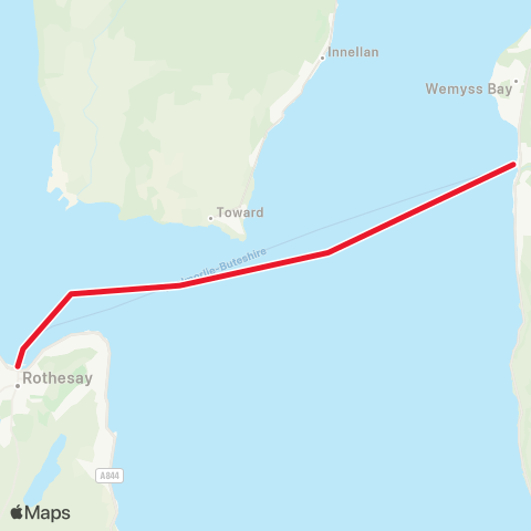 Caledonian MacBrayne Rothesay - Wemyss Bay map