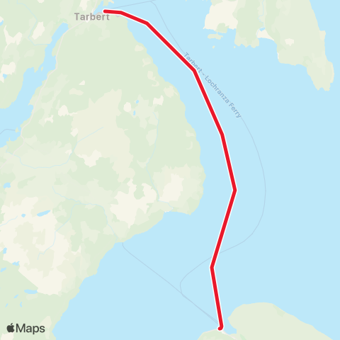 Caledonian MacBrayne Lochranza Arran - Claonaig map