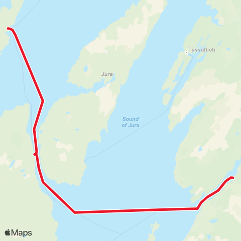 Caledonian MacBrayne Port Askaig Islay - Kennacraig map
