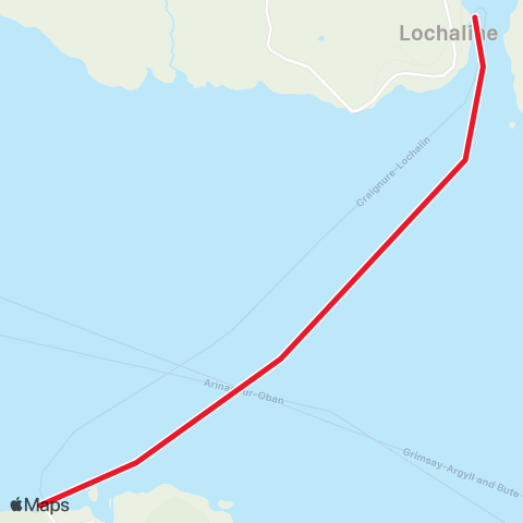 Caledonian MacBrayne Finnish - Lochaline map