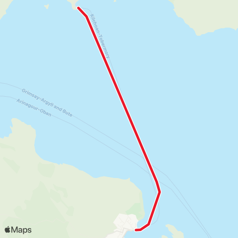 Caledonian MacBrayne Kilchoan - Tobermory Mull map