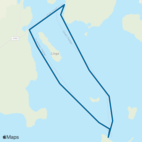 Shetland Ferries Bluemull map