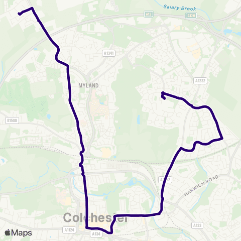 First Essex Malvern Way - Highwoods Square map