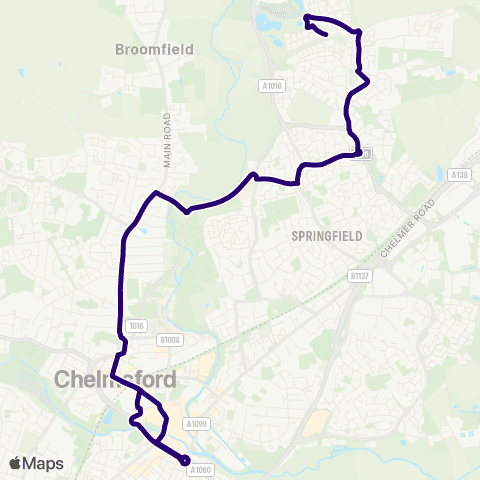 First Essex Bus Station - Brassie Wood South map